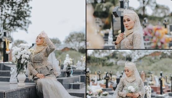 Posting Foto Pemotretan di Kuburan Kristen, Wanita Berhijab ini Dikecam Warganet