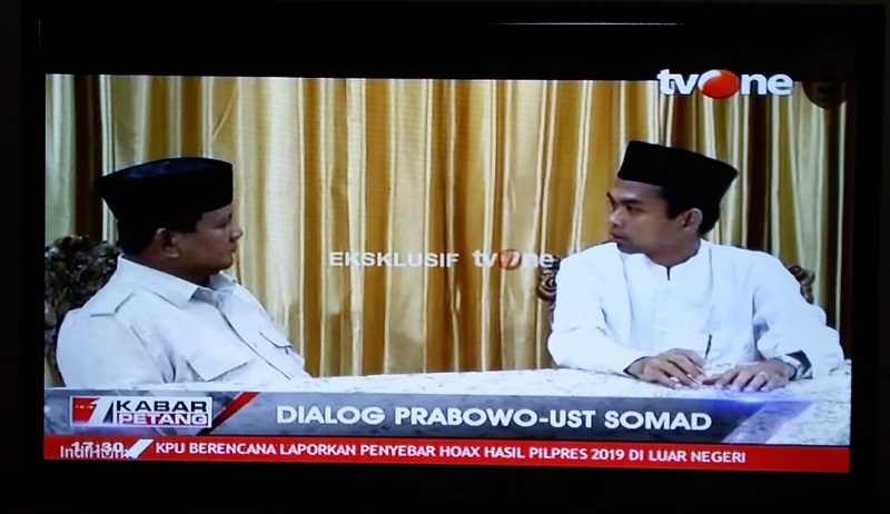 Alhamdulillah...Ustadz Abdul Somad 'Dukung' Prabowo Subianto 