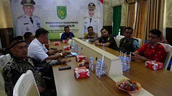 Bupati Inhil Ikuti Rakornas Menjaga Kondusifitas Natal dan Tahun Baru