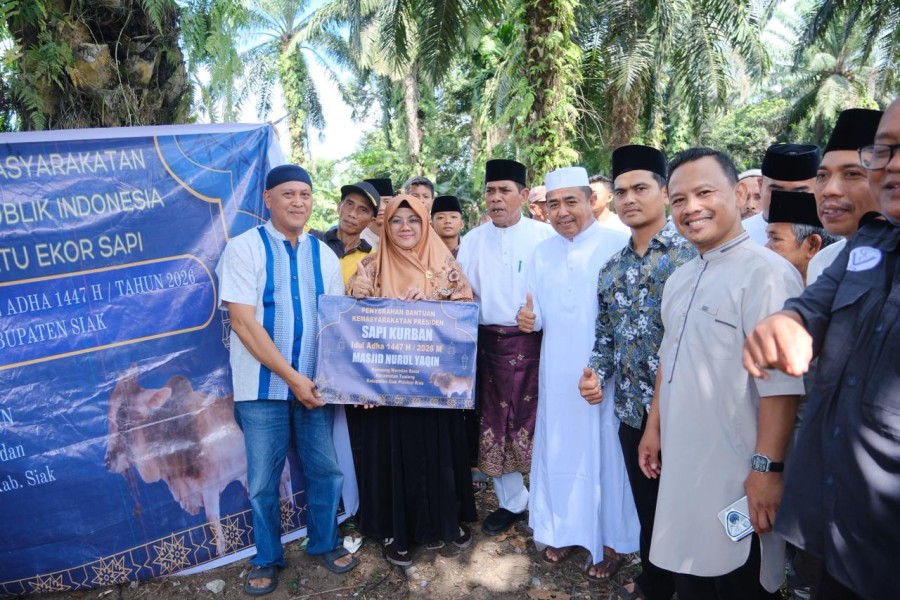 Cerita Warga Maredan Barat Siak, Perdana Dapat Jatah Daging Kurban dari Presiden RI