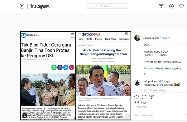 Tina Toon Tak Bisa Tidur, Sahabat Anies, ''Ahok: Kelapa Gading Pasti Banjir''