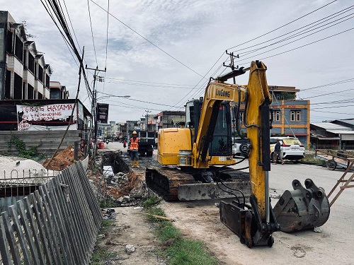 Pemko Dumai  Bangun Drainase Sepanjang 856 Meter di Jalan Budi Kemuliaan