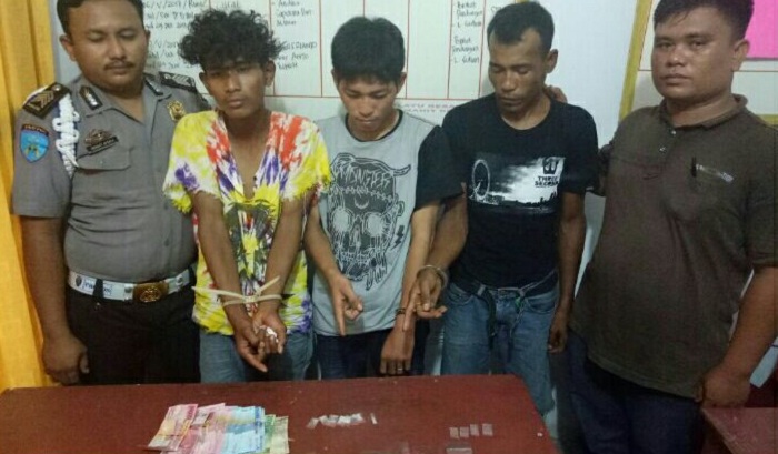 Lagi Transaksi Narkoba, Tiga Pemuda Tanah Putih Tanjung Melawan-Rohil Diciduk Polisi