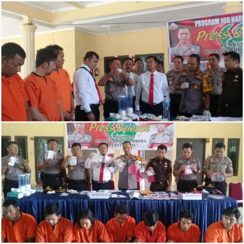 Sepuluh Hari, Polres Rohil Tangkap 15 Tersangka Penyalahguna Narkotika