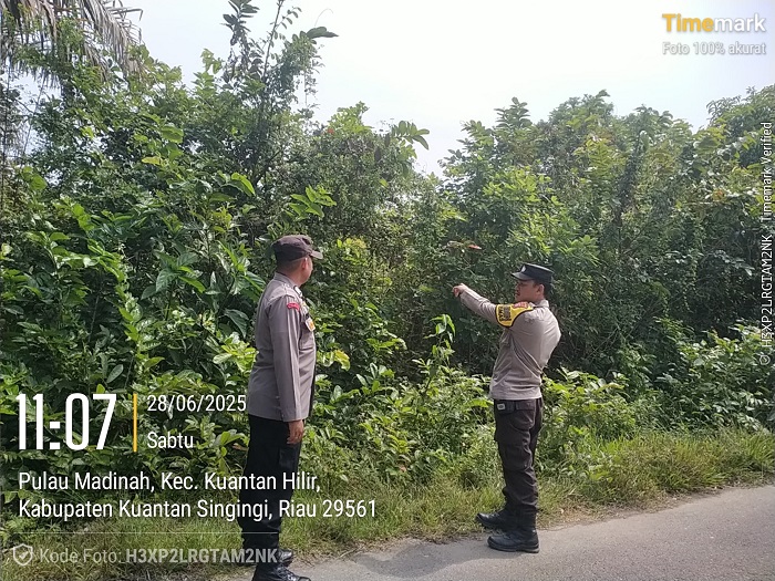 Polsek Kuantan Hilir Laksanakan Mapping Rawan Karhutlah di Kelurahan Pasar Usang