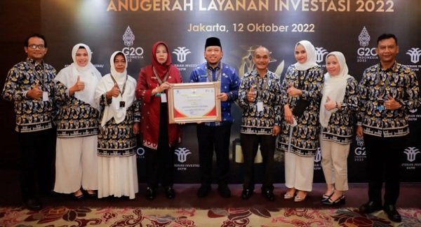 Anugerah Layanan Investasi Tahun 2022, DPMPTSP Siak Delapan Besar Terbaik Nasional