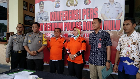 Terkait Korupsi Anggaran JPU  Dishub 2017, Roy Roberto Dan Oktavia Yuliwanti Resmi Ditahan Polres Rohul