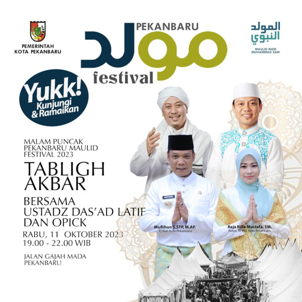 Puncak Pekan Maulid Festival, Ustaz Da'ad Latif dan Opick Tampil Malam Ini di Jalan Gajah Mada Pekanbaru