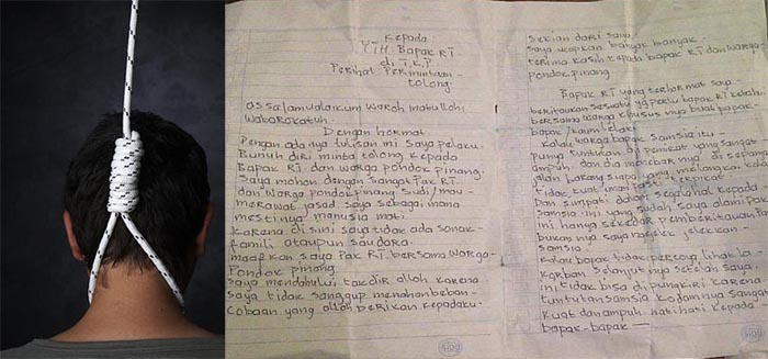 GEGER...Bunuh Diri di Depan Rumah Janda, Pria Ini Tinggalkan Surat Wasiat, Isinya . . .
