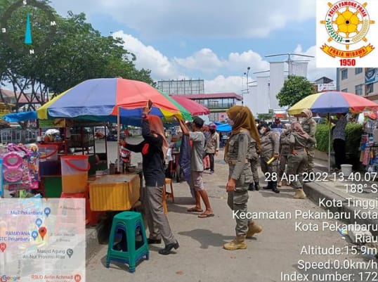 Satpol PP Pekanbaru Kembali Tertibkanj PKL di Sepanjang Sukaramai Trade Center