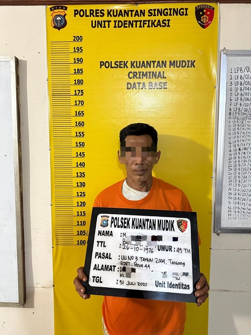 Pelaku Pukul Kepala Istri Pakai Balok Berhasil Di Amankan Satreskrim Polsek Kuantan Mudik