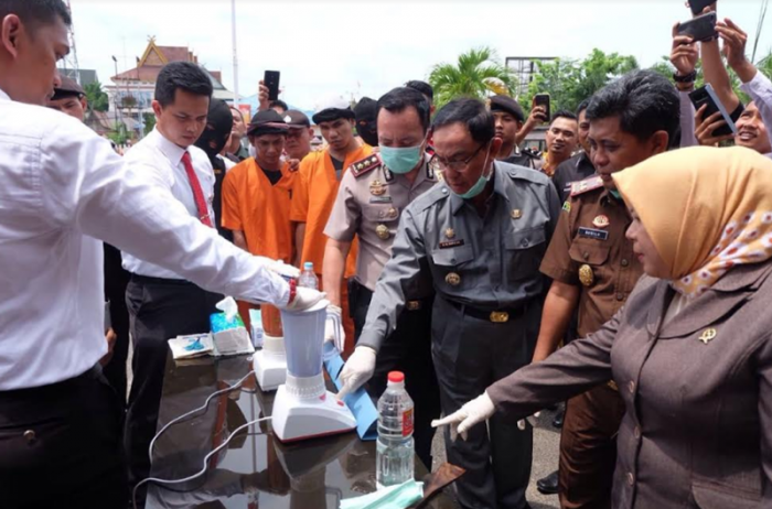Polres Inhil Musnahkan 248 Gram Sabu dan 502 Butir Pil Ekstasi