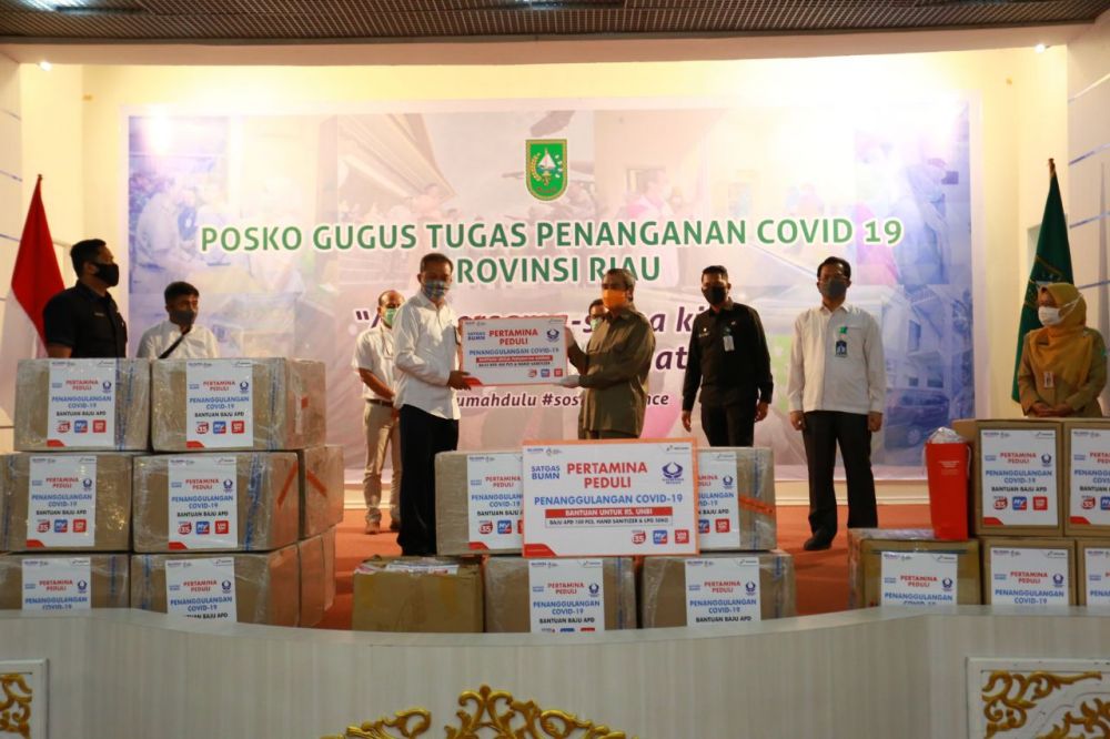 Pemprov Riau Terima Bantuan APD dari PT Pertamina