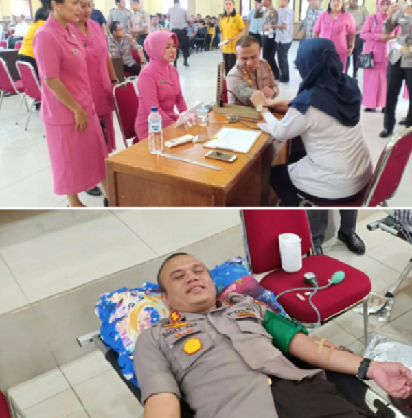 HUT Bhayangkara ke-73, Kapolres Rohil Ikut Donor Darah