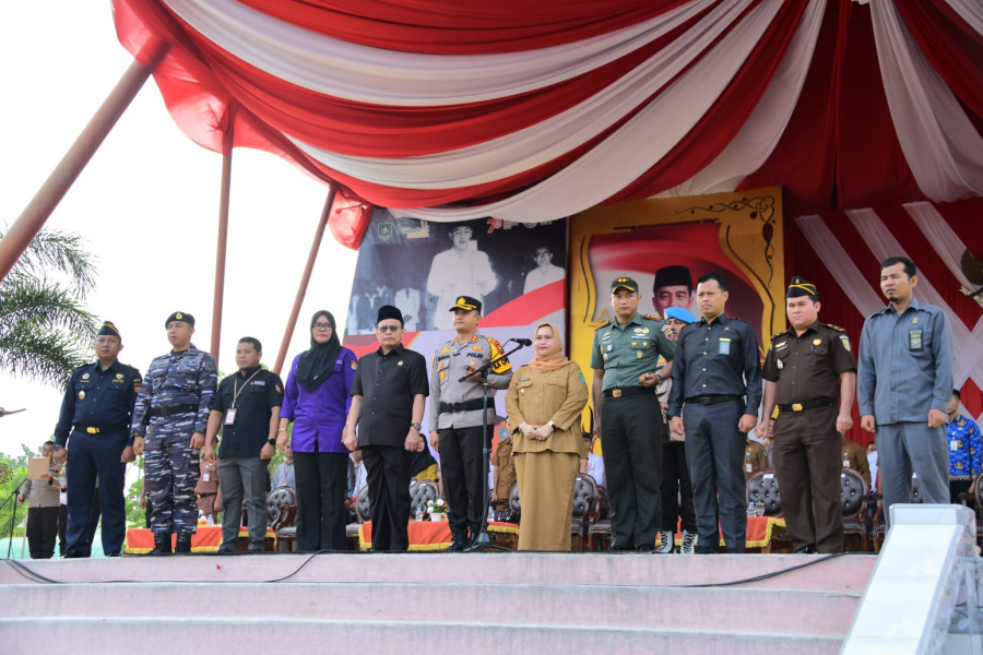 Polres Bengkalis Apel Gelar Pasukan Operasi Mantap Brata Pemilu 2024