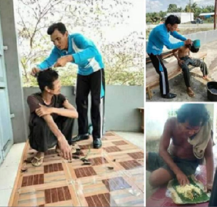 SALUT...Ini Jasrianto, Pemuda Kuansing yang  Rela Merawat Orang Gila Secara Swadaya