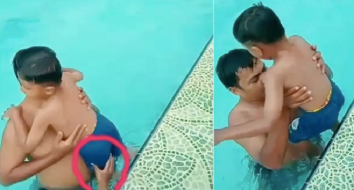 BIKIN MERINDING...Ada Tangan Misterius Tarik Bocah di Kolam Renang Ini, Lihat Videonya