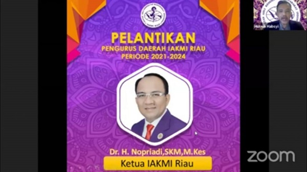 Ketum IAKMI Pusat Lantik Pengurus IAKMI Provinsi Riau Periode 2021- 2024