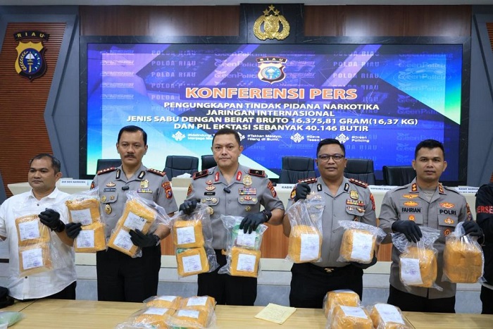 Polres Bengkalis  Tangkap 15 Kilogram Sabu dan Puluhan Ribu Pil Ekstasi