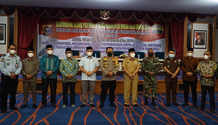 Jelang PSU Pilkada di Rokan Hulu Aparat Terkait Lakukan SIlaturahim, Paslon Pilkada Juga Diundang...