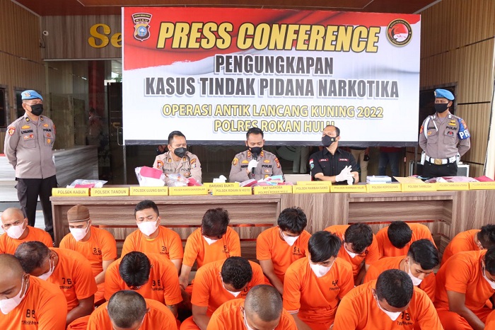 Selama Operasi Antik 2022, Polres Rohul Tangkap 34 Tersangka Narkoba