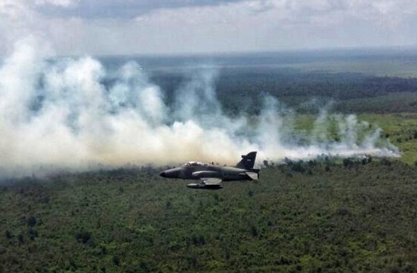 Pantau Karhutla di Riau, Lanud RSn Kerahkan Pesawat Tempur