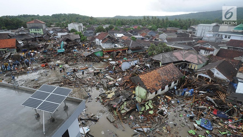 NGERI...Ini Penampakan Kampung Sumur Usai Dihantam Ombak Tsunami Selat Sunda