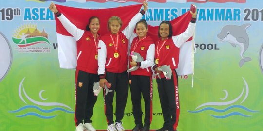 HEBAT... Mahasiswi Unilak Vanessa Evvato Sabet Tiga Emas Kejuaraan Renang di Myanmar