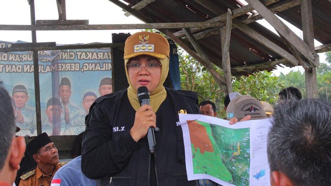 Kekurangan Pasokan Air, Bupati SIak Tinjau  Lahan Persawahan di Bungaraya