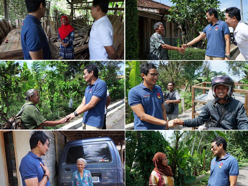 Uji Popularitas, Sandiaga Uno Kunjungi Warga 4 Desa dan Jalan Kaki 5 KM, 'Alhamdulillah, Ada yang Kenal Ada juga yang Gak'