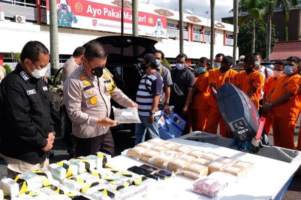 Polda Riau Ekspose Penangkapan 94 Kilogram Sabu, 11 Orang Dibekuk