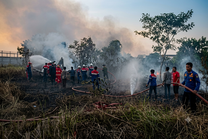 Kebakaran Lahan di Dekat Areal PT Elnusa Petrofin Bikin Kepanikan