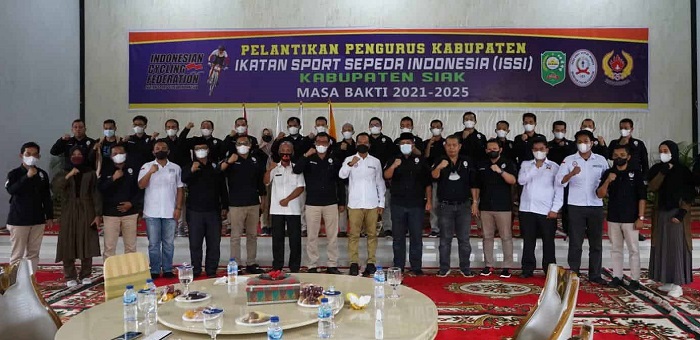 Pengukuhan ISSI Siak, Bupati Alfedri Berharap Tour de Siak Bisa Digelar Kembali