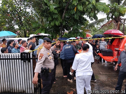 Sat Reskrim Polres Kuansing Olah TKP Dugaan Pembunuhan di Perumahan Griya Sinambek