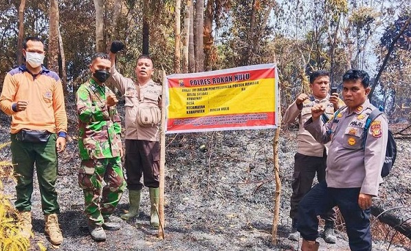 Karhutla di Rokan Hulu Capai 80 Hektar, Petugas Segel Lokasi