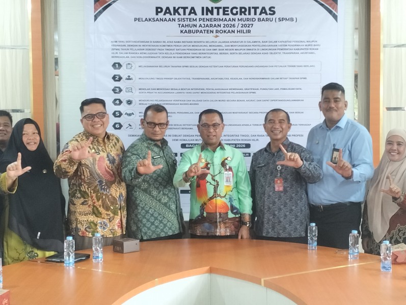 Teken Pakta Integritas SPMB, Disdikbud Rohil Gandeng Lintas Instansi Dorong Transparansi Pendidikan