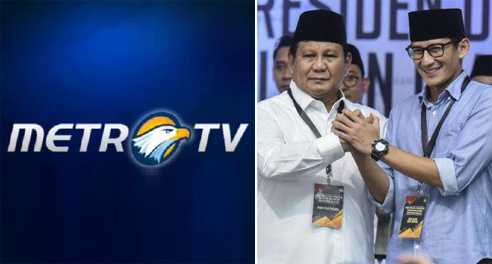 BLAK-BLAKAN...Alasan Kubu Prabowo-Sandi Boikot Metro TV, 'NasDem Banget'