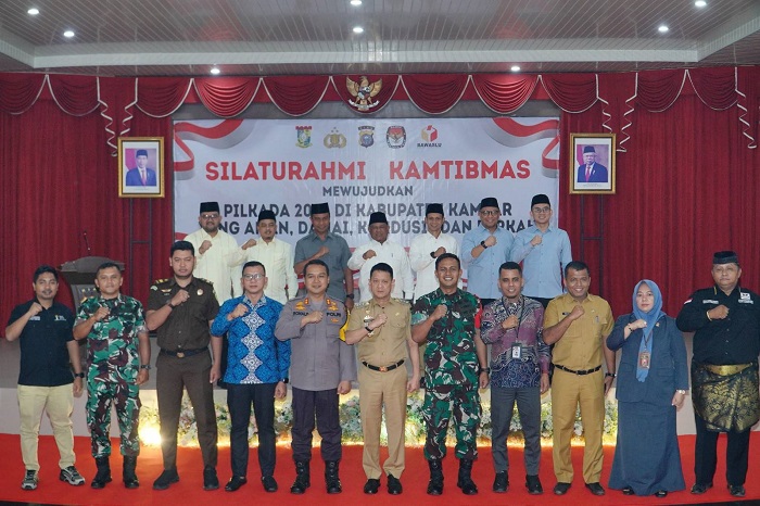 Bersama Pj Bupati Kampar, Seluruh Paslon Bupati Hadiri Silaturahmi Pilkada Damai