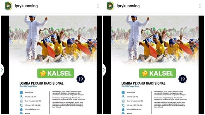 WADUH...Diprotes, Dispar Kalimantan Selatan Gunakan Foto Pacu Jalur di Kuansing untuk Promosi Event Lomba Jukung