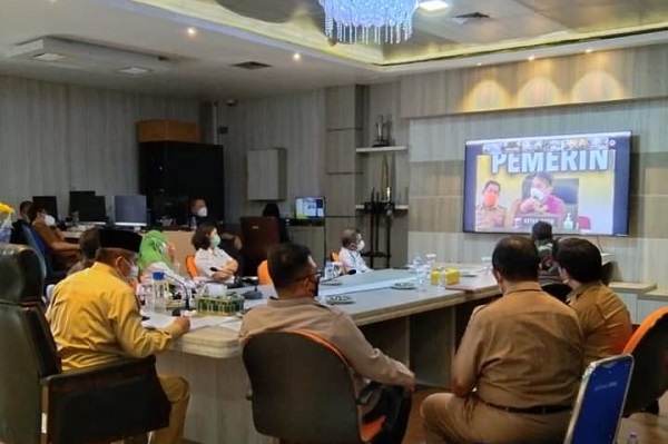 Pemkab Siak Ikut Rakor Antisipasi Lonjakan Covid-19 Bersama Gubernur dan Satgas