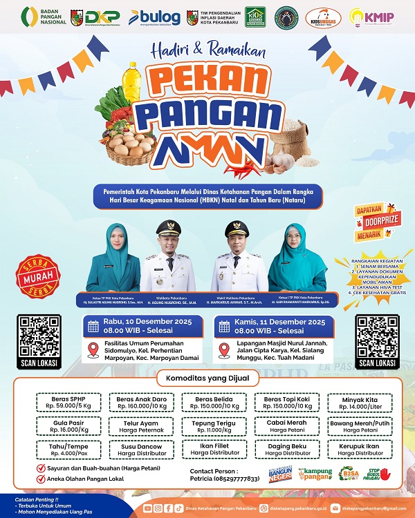 Dua Hari, Pemko Pekanbaru Gelar Pekan Pangan AMAN di Marpoyan Damai dan Tuah Madani