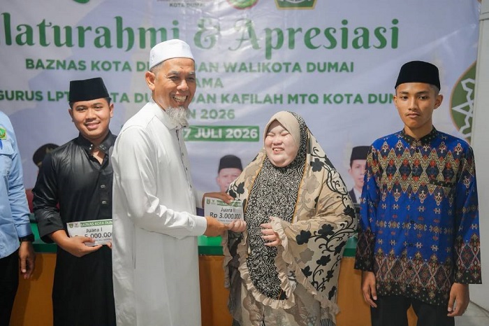Wako Dumai Serahkan Apresiasi bagi Kafilah Berprestasi pada MTQ Riau 2026