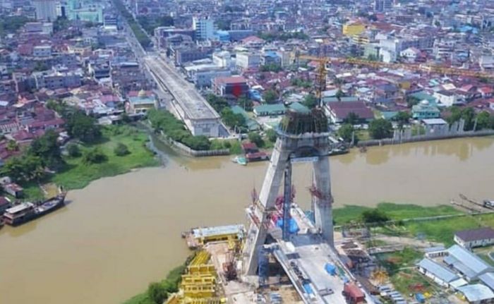 Pembangunan Jembatan Siak IV Masih Minus Tiga Persen