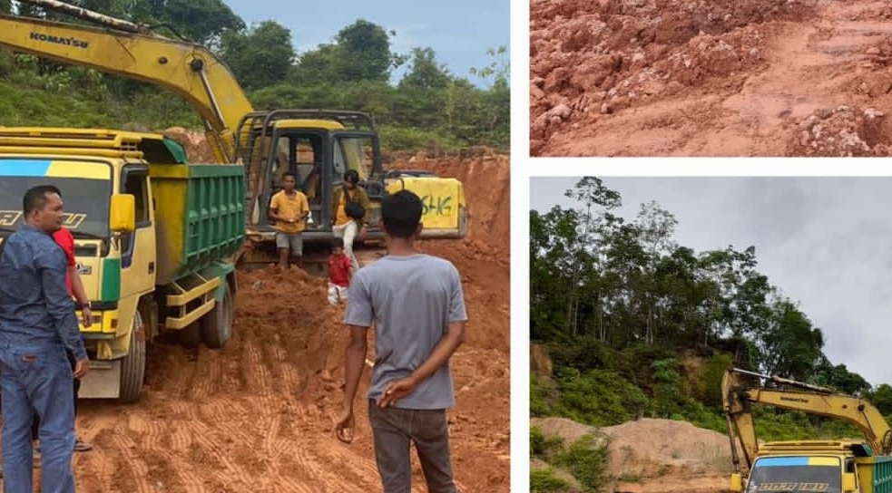 Tambang Tanah UrugTanpa Izin Dua Pria Diamankan di Jumrah