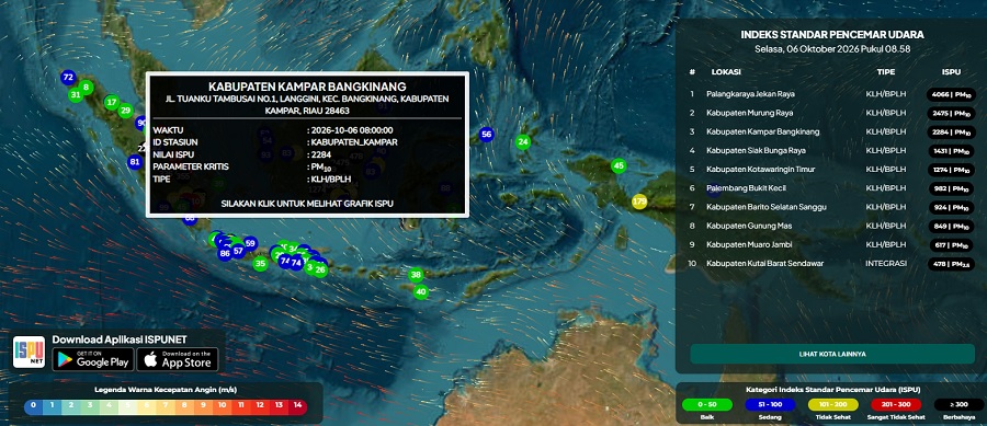 PAGI INI! Kualitas Udara Kampar dan Siak Berbahaya, Pekabaru Sangat Tidak Sehat