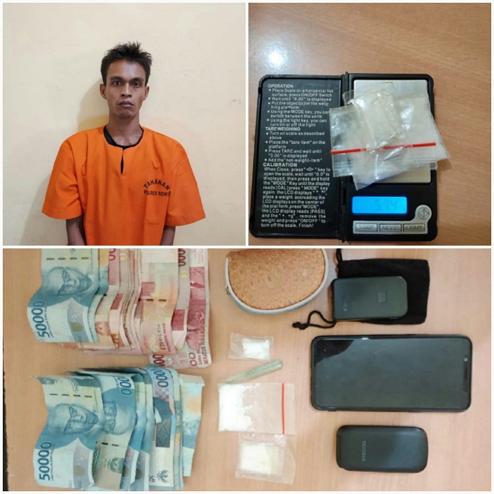 Rudi Geng Bandar Narkoba Asal Sintong Dicyduk Polres Rohil