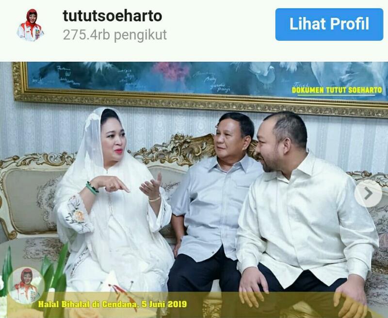 Posting Foto Prabowo, Titiek dan Didit, Tutut: Semoga Jadi Keluarga Bahagia
