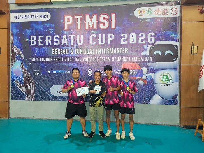 PTM Unggas Raih Juara 3 Beregu dan Tunggal PTMSI Bersatu Cup