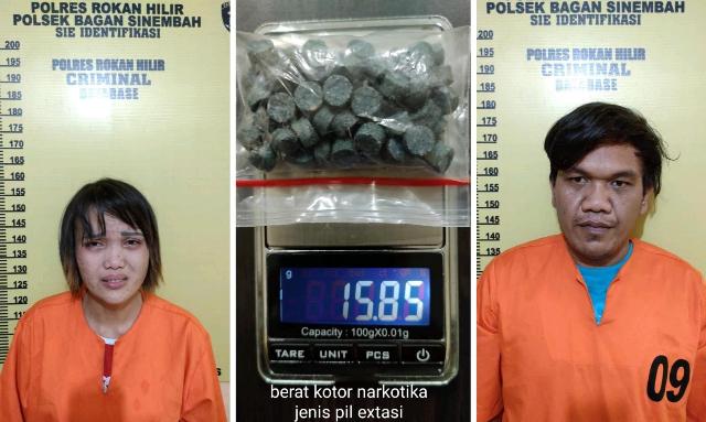 Polisi Amankan Dua Pengedar Sabu dan juga Ekstasi di Rohil, Ini Orangnya