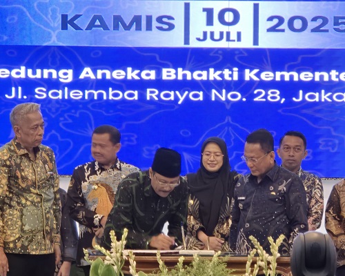 Bupati Rohil Teken MoU Sekolah Rakyat di Kemensos